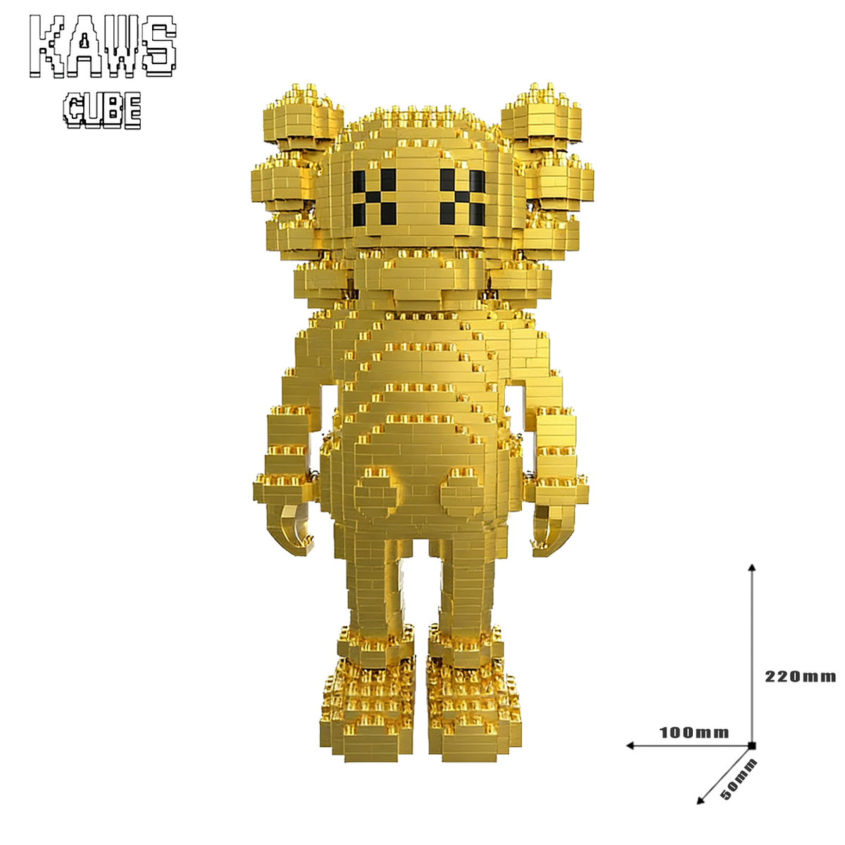 カウズ  KAWS Companion GOLD： Nanoblock  ナノブロック「220mm」251225-4